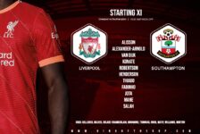 Liverpool team v Southampton at Anfield 27 November 2021