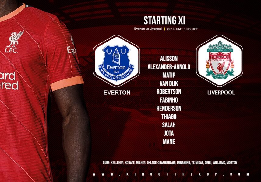 Confirmed: Liverpool team v Everton