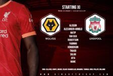 Liverpool team v Wolves at Molineux 4 December 2021