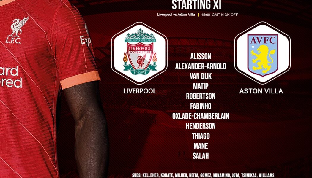 Liverpool team v Aston Villa 11 December 2021