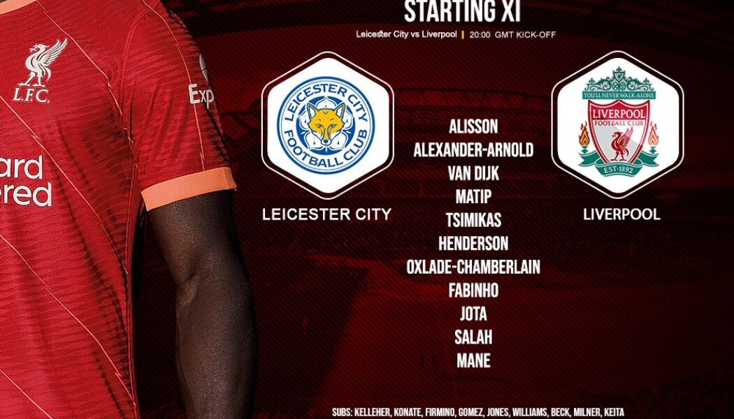 Liverpool team v Leicester City 28 December 2021