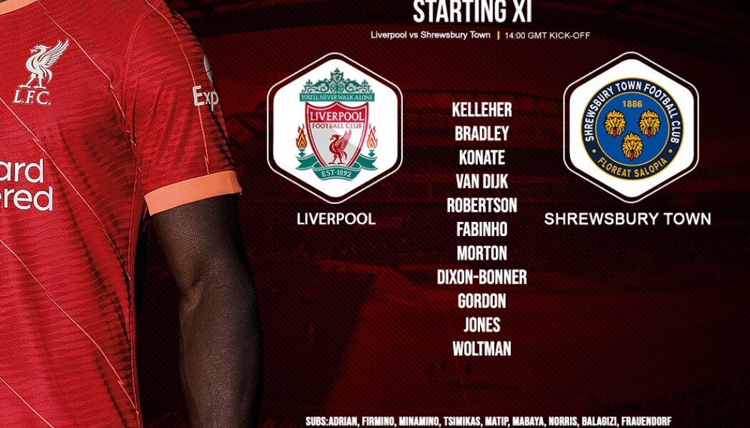 Liverpool team v Shrewsbury Town