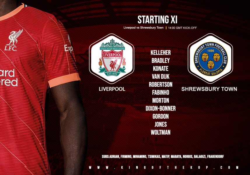 Liverpool team v Shrewsbury Town