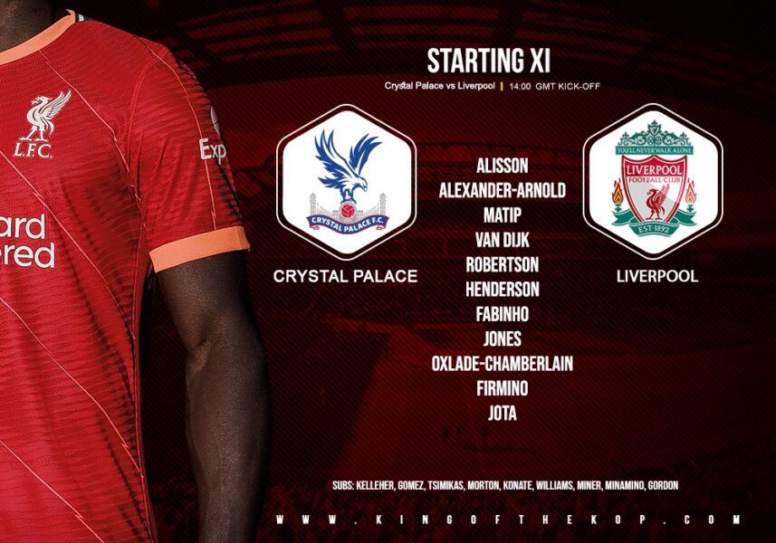 Liverpool team v Crystal Palace 23 January 2022