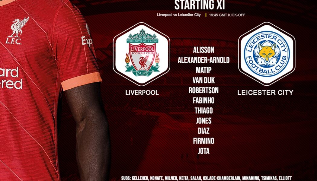 Confirmed: Liverpool team v Leicester City