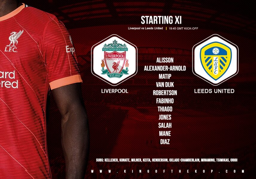 Confirmed: Liverpool team v Leeds United