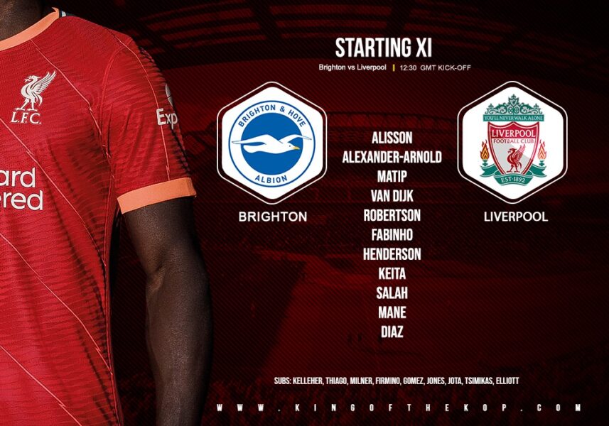 Confirmed: Liverpool team v Brighton