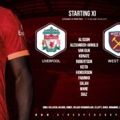 Liverpool team v West Ham premier League Anfield 5 March 2022