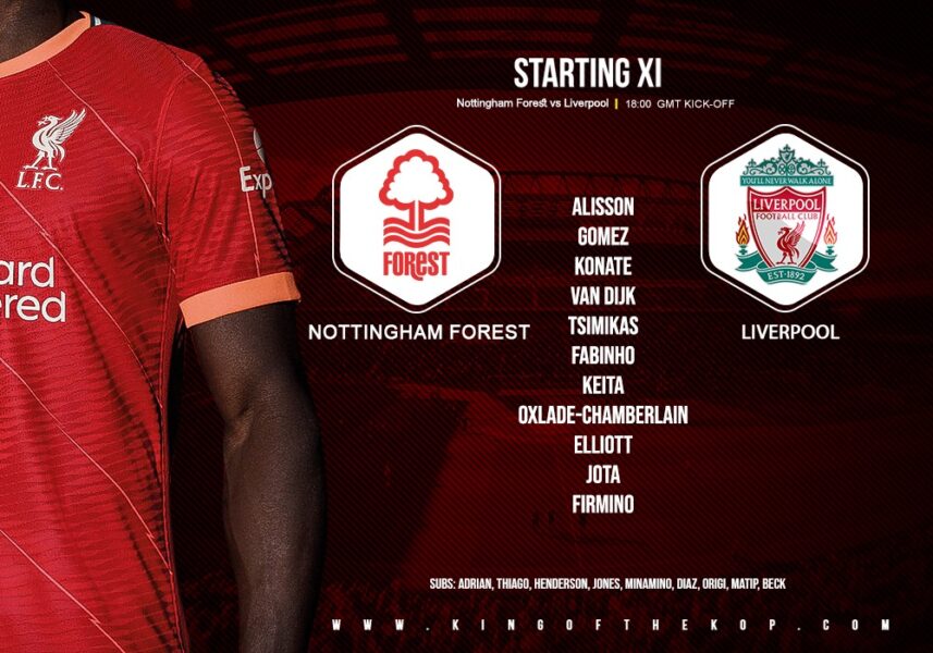 Liverpool team v Nottingham Forest FA Cup sixth round 20th of March 2022