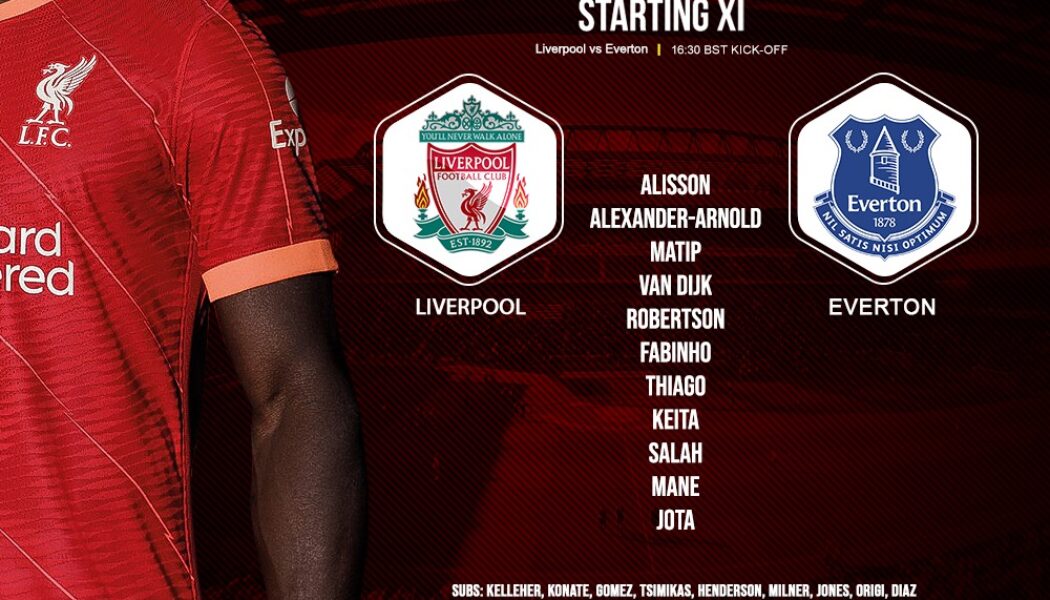 Confirmed: Liverpool team v Everton