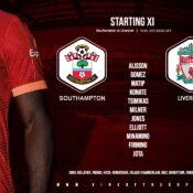 Confirmed: Liverpool team v Southampton