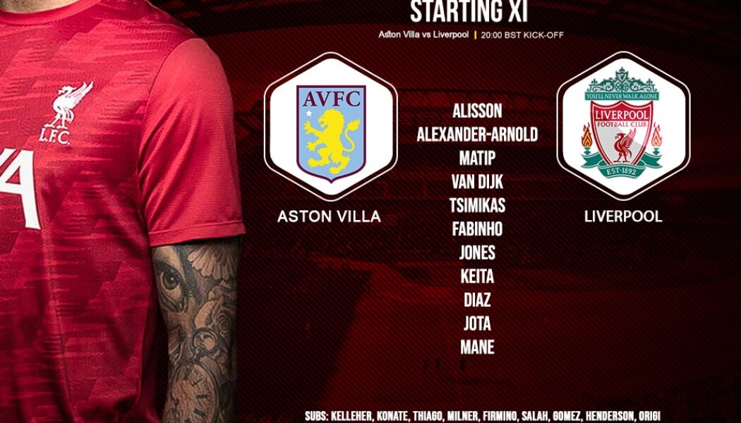 Liverpool team v Aston Villa Premier League at Villa Park 10th of May 2022