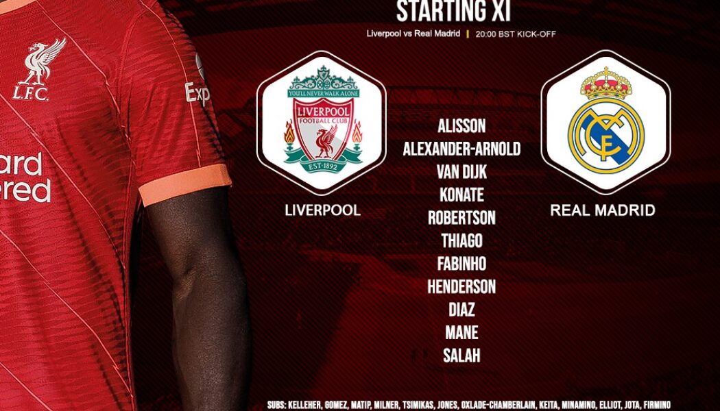 Liverpool team v Real Madrid Champions League final Paris 28th of May 2022