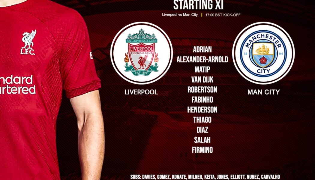 Liverpool team V Manchester City Community shield 30th July 2022