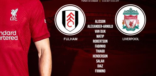 Liverpool team v Fulham August 6 2022