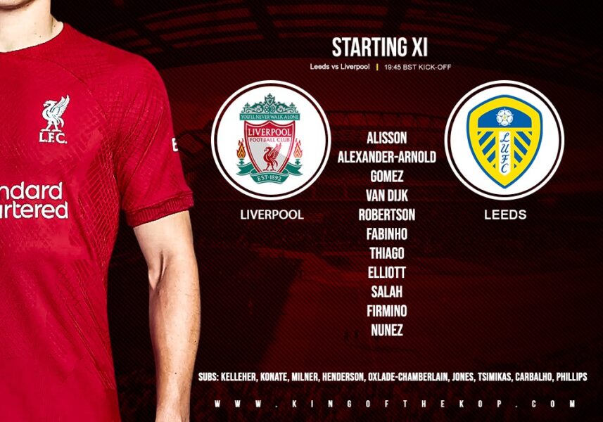 Confirmed: Liverpool v Leeds