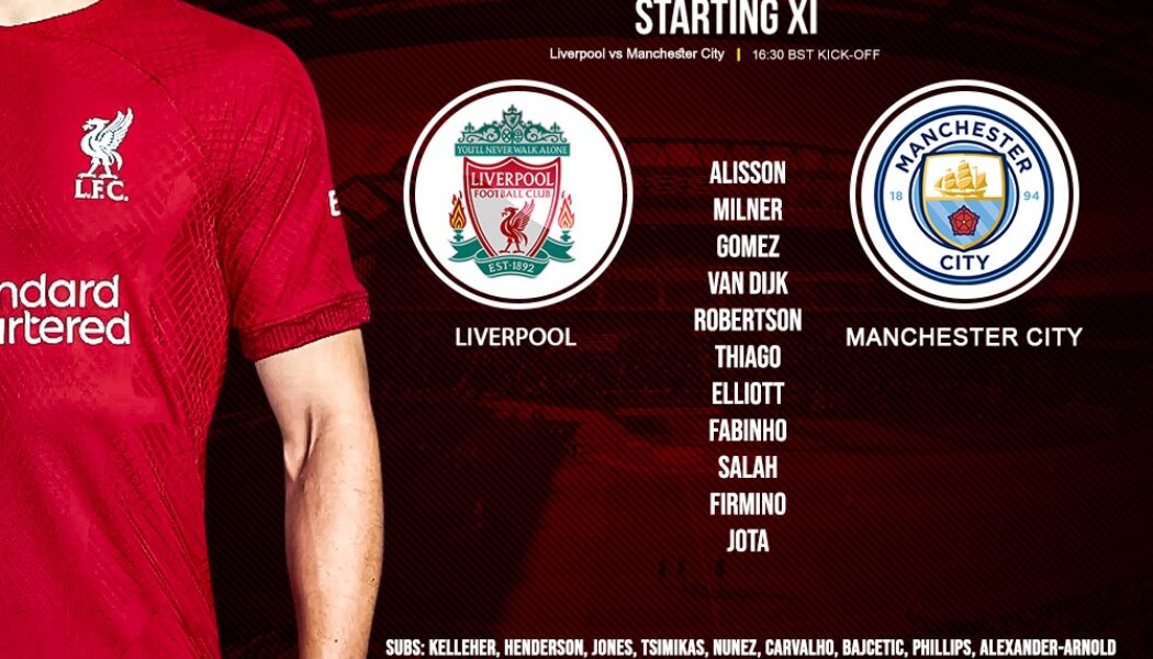 Liverpool team v Manchester City October 16 2022 Anfield