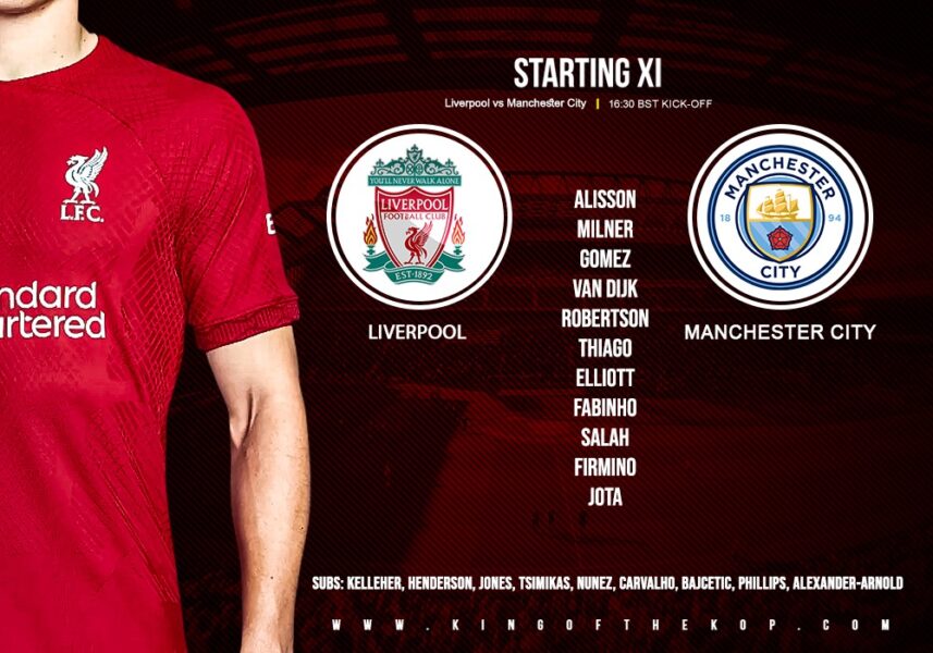 Liverpool team v Manchester City October 16 2022 Anfield