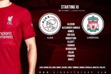 Liverpool team v Ajax Champions League 26th of October 2022