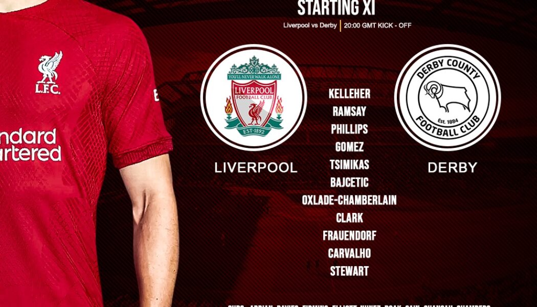 Liverpool team v Derby County Anfield carabao cup November 9 2022