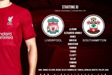 Liverpool team v Southampton premier League Saturday 12 November 2022