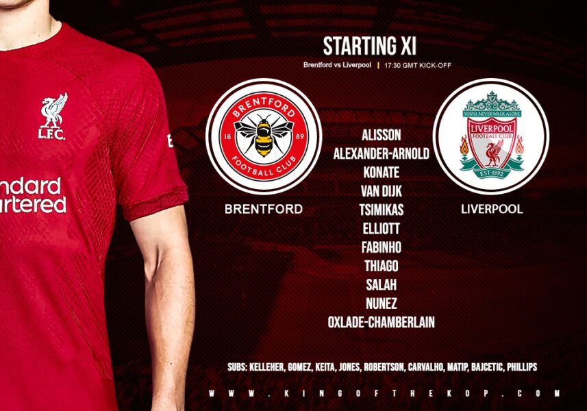 Confirmed: Liverpool team vs Brentford