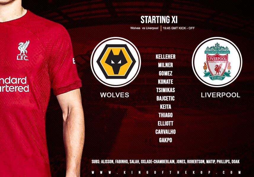 Liverpool team v wolves FA Cup third round replay 17th of January 2023