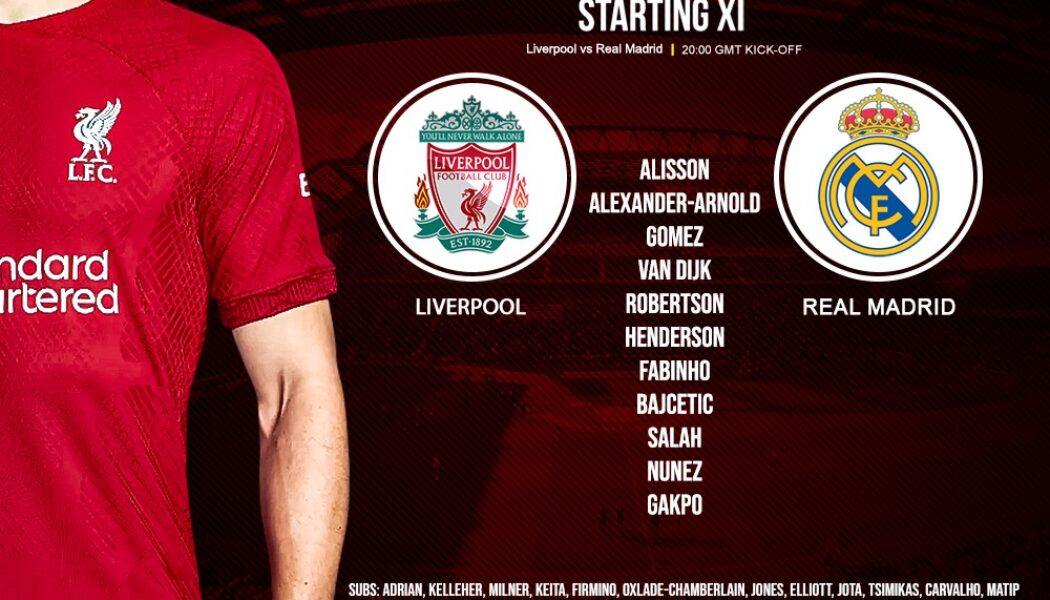 Confirmed: Liverpool team vs Real Madrid