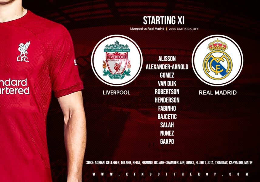 Confirmed: Liverpool team vs Real Madrid