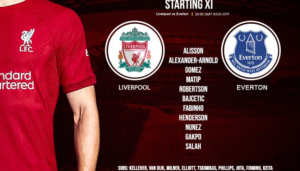 Confirmed: Liverpool team vs Everton