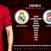 Confirmed: Liverpool team vs Real Madrid