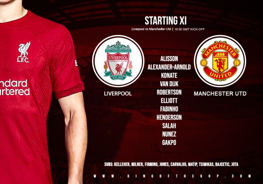 Liverpool team vs Manchester United Premier league 5th of March 2023