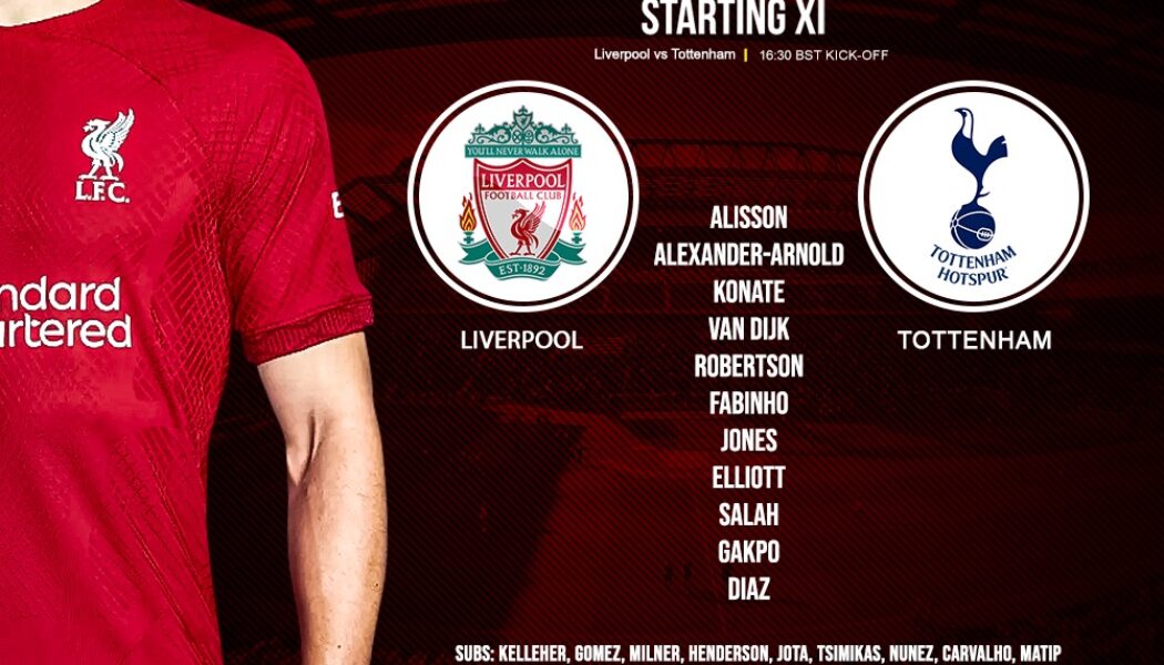 Confirmed: Liverpool team vs Tottenham