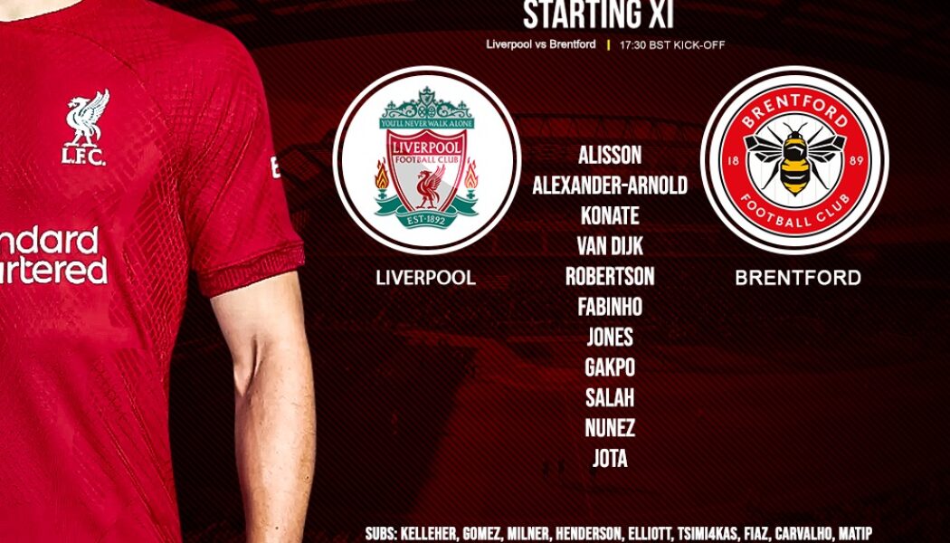 Confirmed: Liverpool team vs Brentford