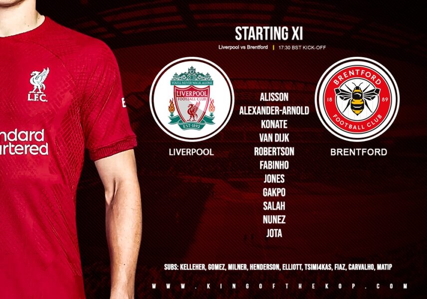 Confirmed: Liverpool team vs Brentford