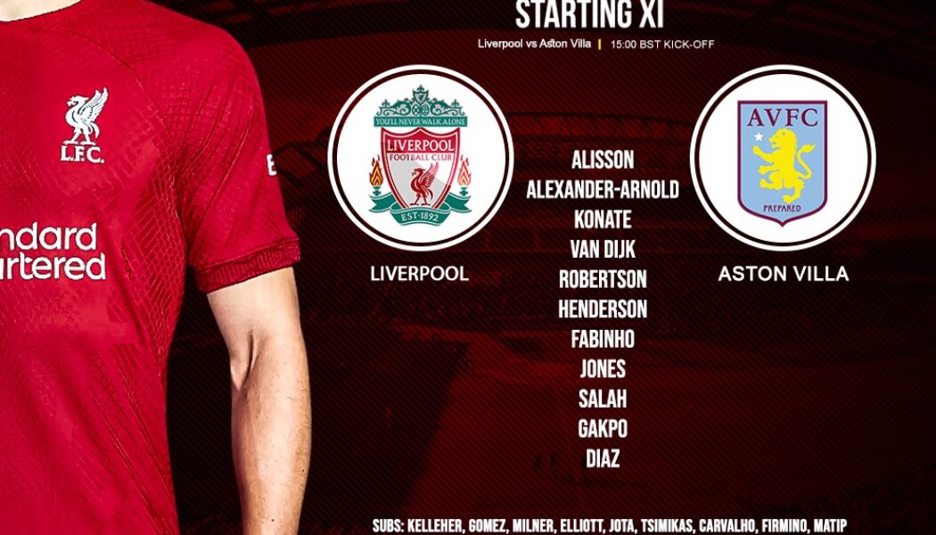 Liverpool team vs Aston Villa at Anfield Lord of the 20th of May 2023