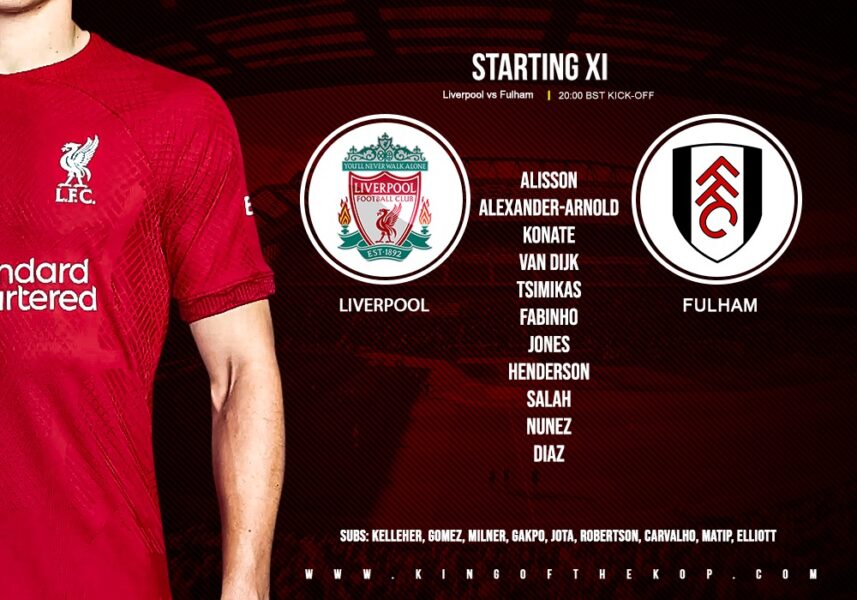 Confirmed: Liverpool team vs Fulham