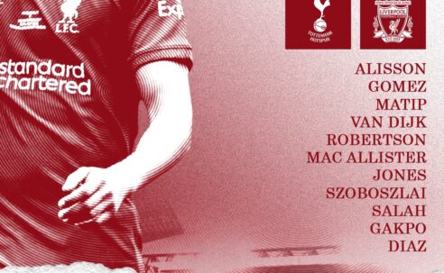 Confirmed: Liverpool team vs Tottenham