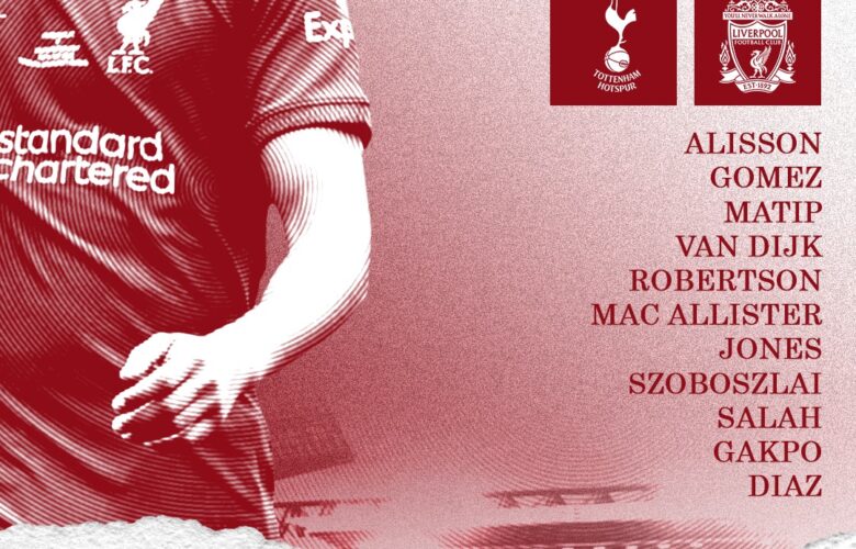 Confirmed: Liverpool team vs Tottenham