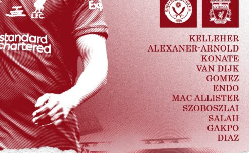 Confirmed: Liverpool team vs Sheffield Utd