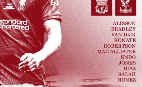 Liverpool team vs crystal Palace anfield april 14 2024