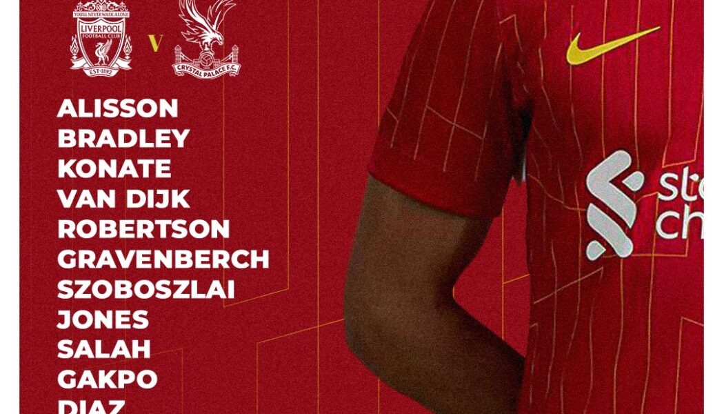 Liverpool team vs Crystal Palace Premier league Anfield 25th of May 2025