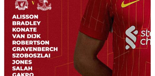 Liverpool team vs Crystal Palace Premier league Anfield 25th of May 2025