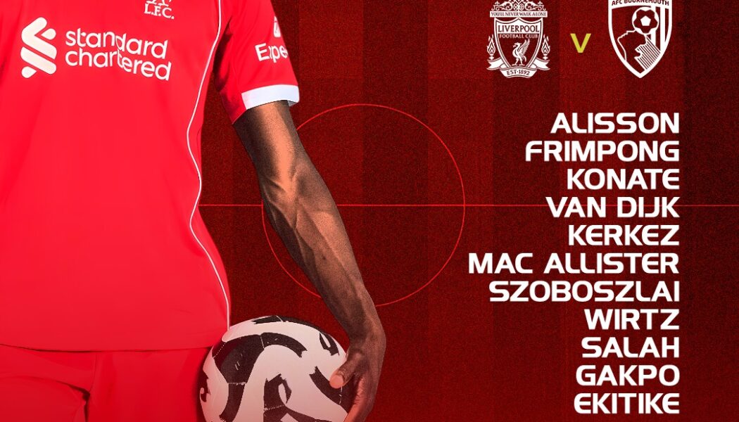 Confirmed Liverpool team vs Bournemouth premier League Anfield 15th of August 2025