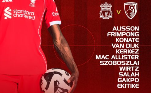Confirmed Liverpool team vs Bournemouth premier League Anfield 15th of August 2025