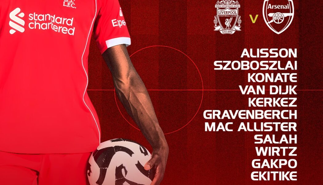 Liverpool team vs Arsenal Anfield 31st of August 2025