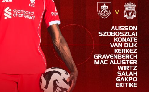 Confirmed: Liverpool team vs Burnley