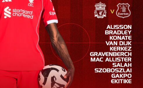 Confirmed: Liverpool team vs Everton