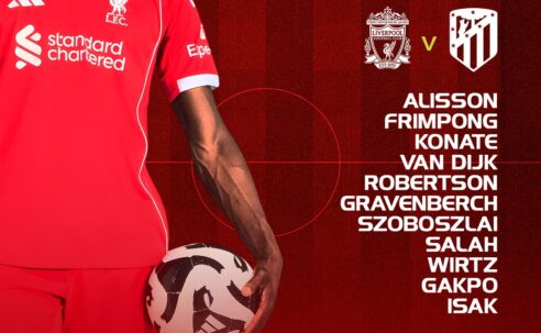 Liverpool team VS Atletico Madrid Champions League Anfield 17th of September 2025