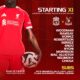 Liverpool starting XI vs Crystal Palace showing Woodman, Ramsay, Gomez, Robertson, Kerkez, Endo, Nyoni, Morrison, Mac Allister, Ngumoha, and Chiesa.